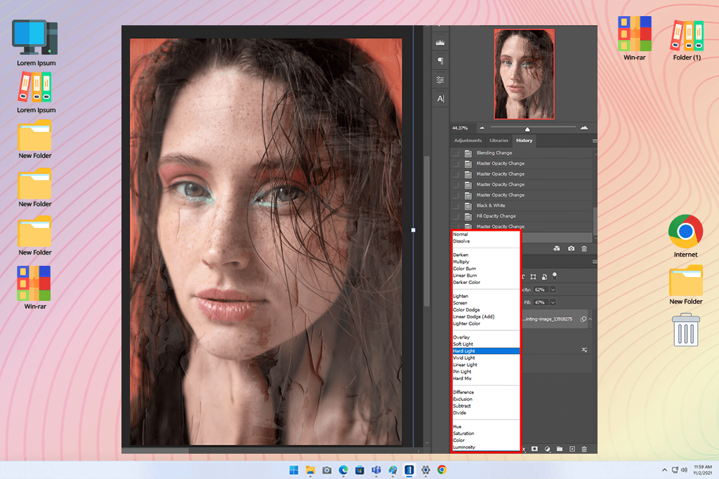 painterly effect photoshop blending modes