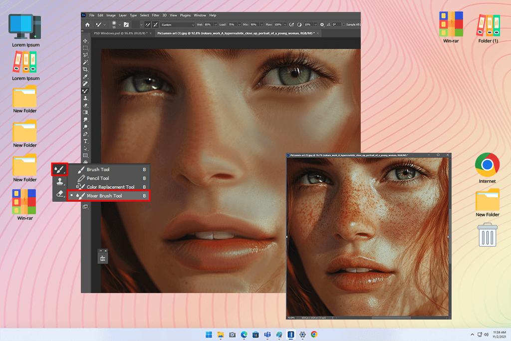 painterly effect photoshop mixer brush tool