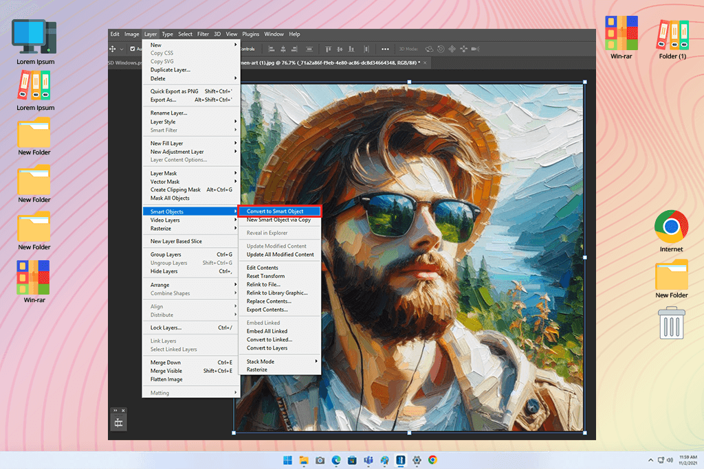 painterly effect photoshop smart object