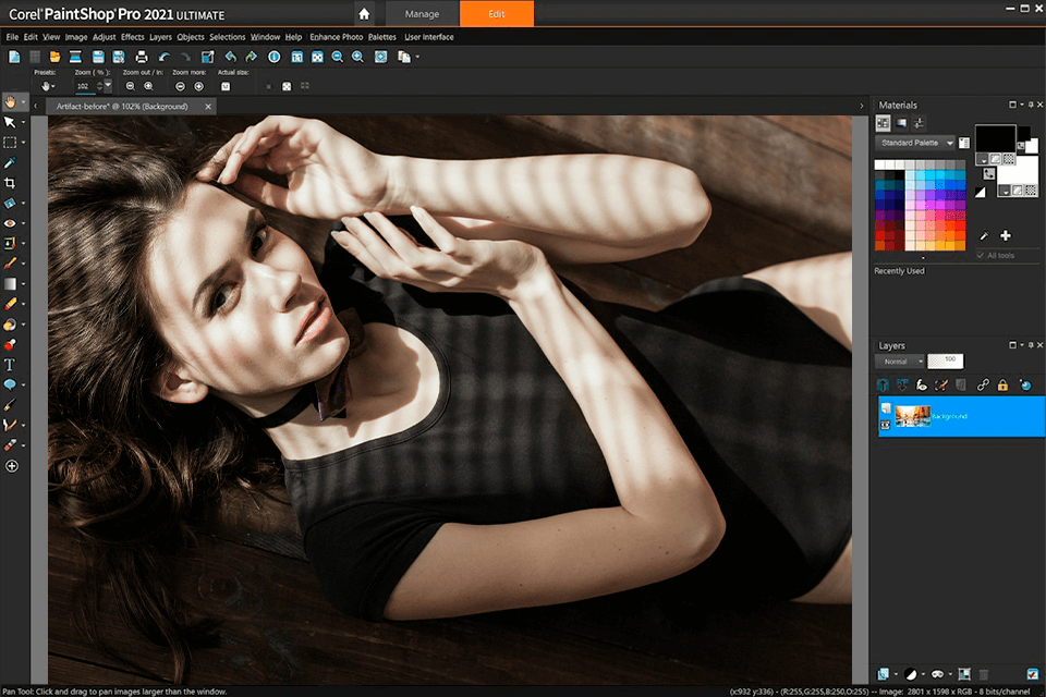 paintshop pro interfaz de software de catálogo de fotos