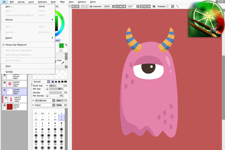 painttool sai interface