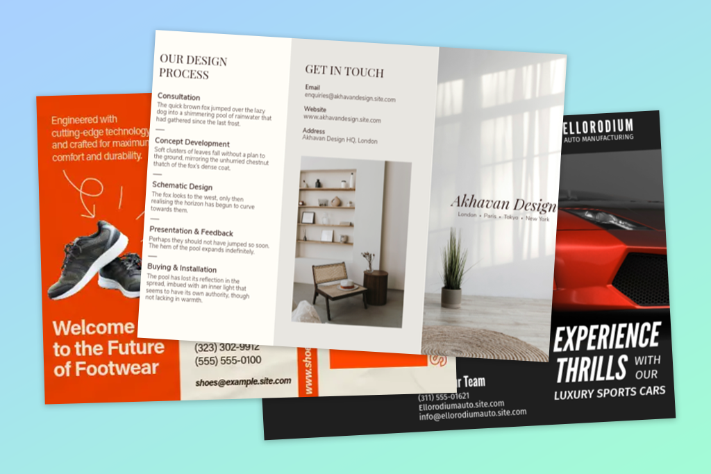 pamphlet styles that clients choose