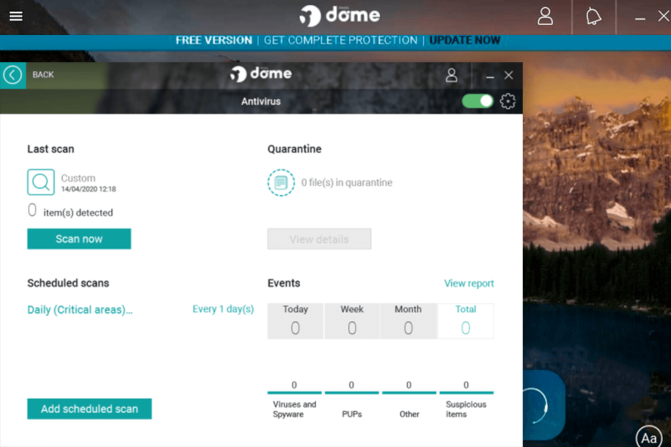 واجهة مكافحة الفيروسات المجانية الباندا