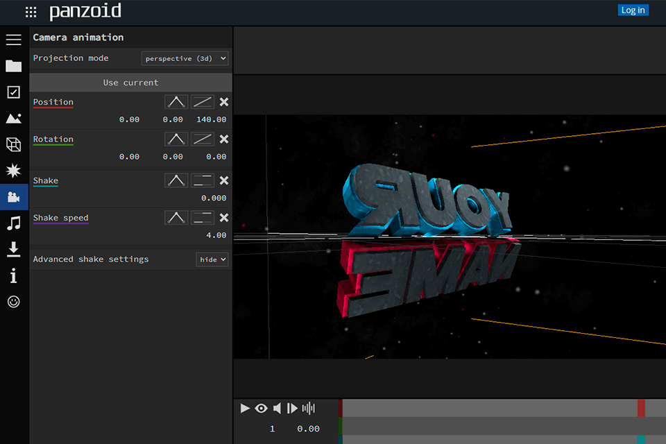 panzoid music video maker interface