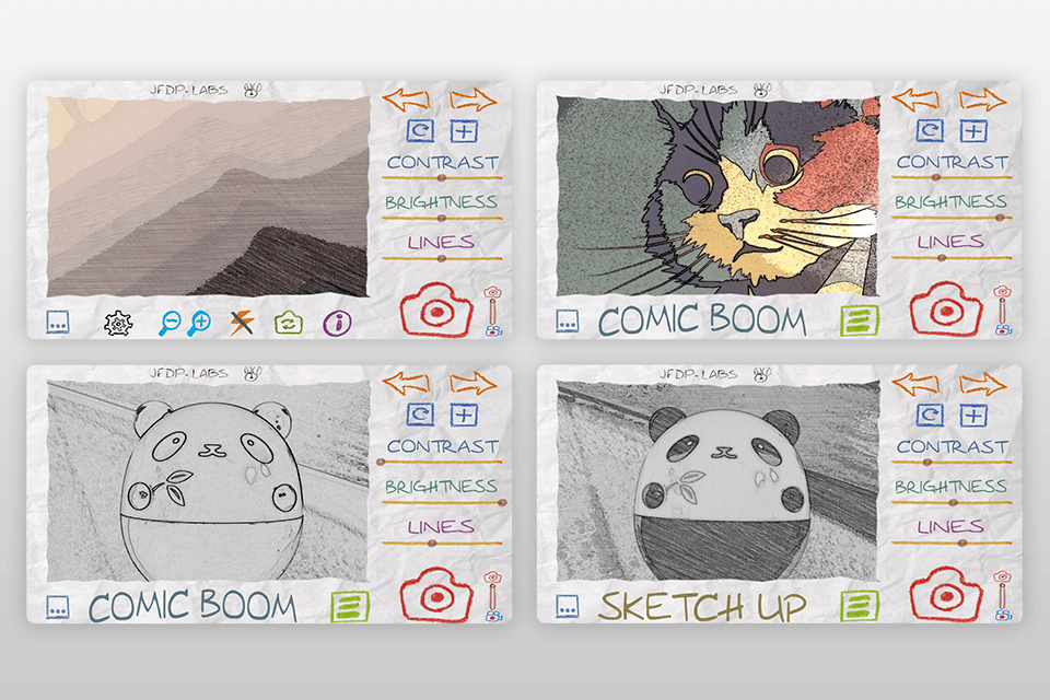 paper camera kid app interface