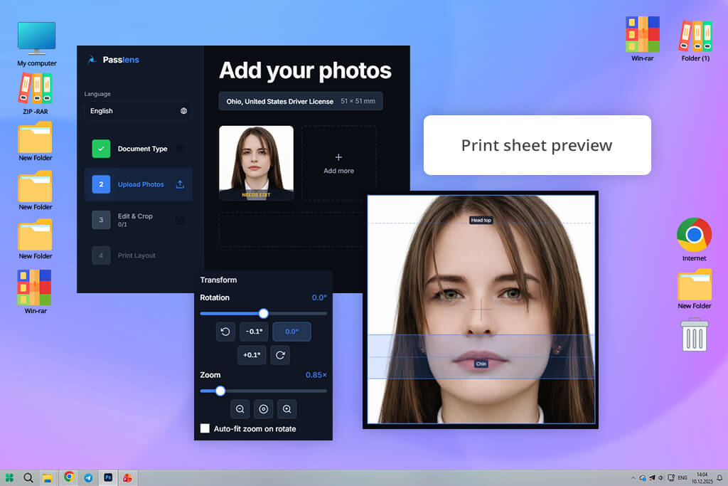passlens 2x2 picture maker