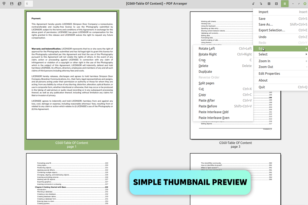 pdf arranger interface