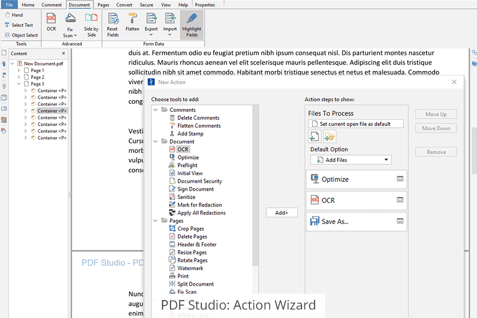 pdf studio action wizard