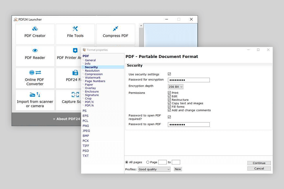 برنامج تشفير pdf24 المنشئ