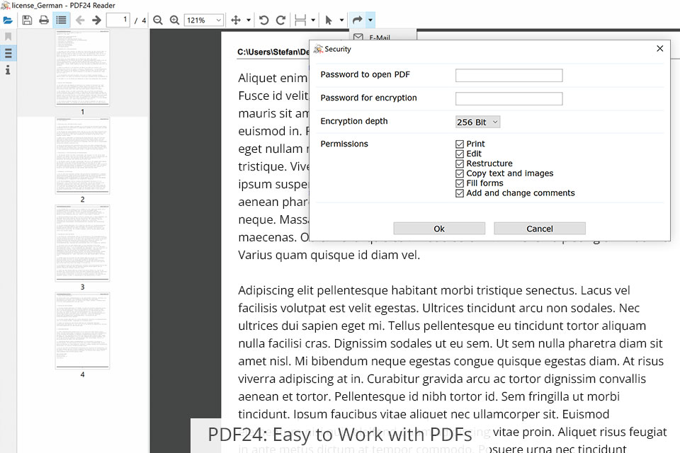pdf24 العمل مع ملفات pdf