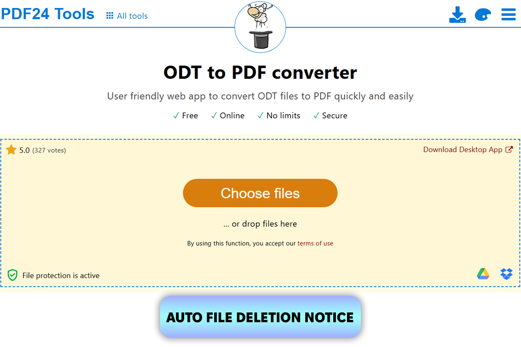 pdf24 tools odt to pdf converter