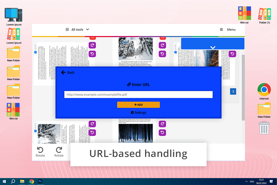 pdf2go pdf rotator interface