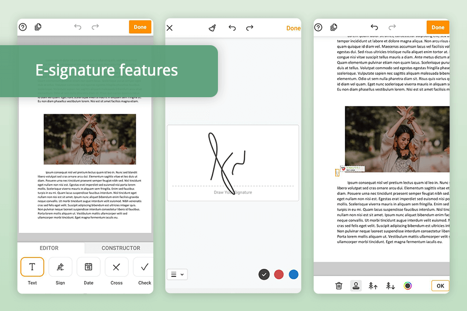 pdffiller pdf reader for android interface