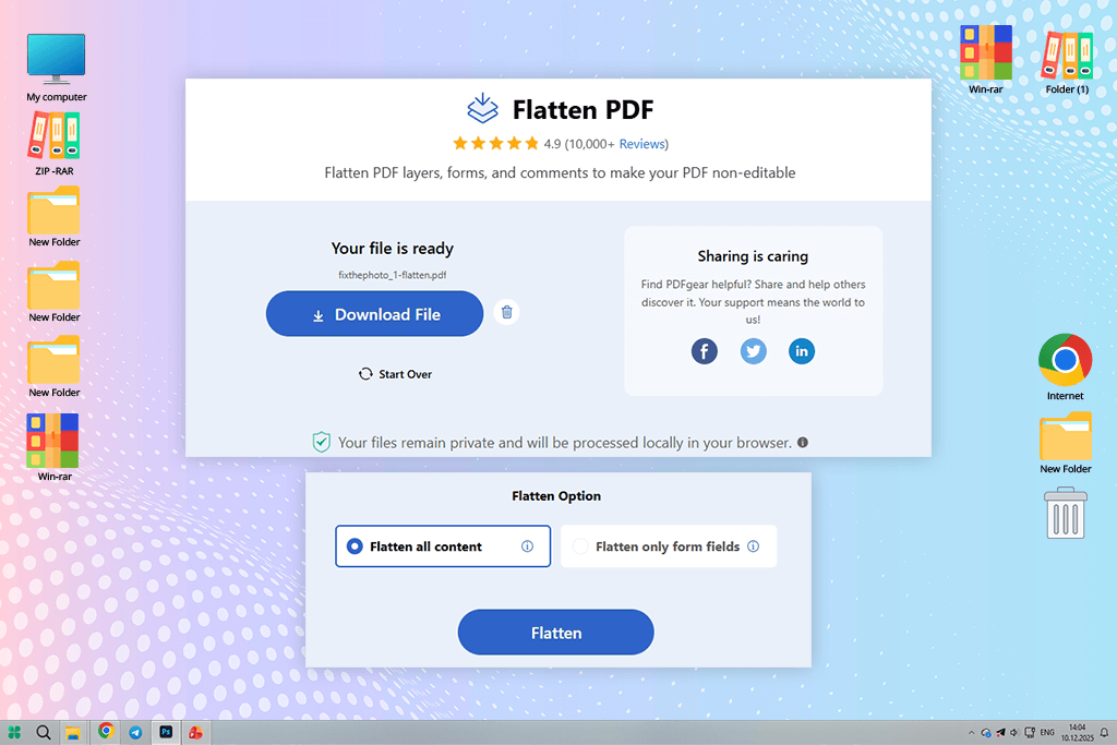 pdfgear pdf flattening tool