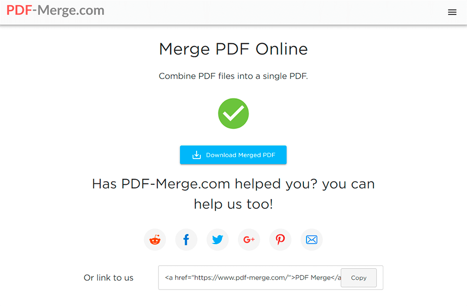 pdfmerge free download interface