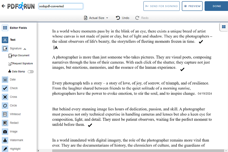 pdfrun best free pdf editor