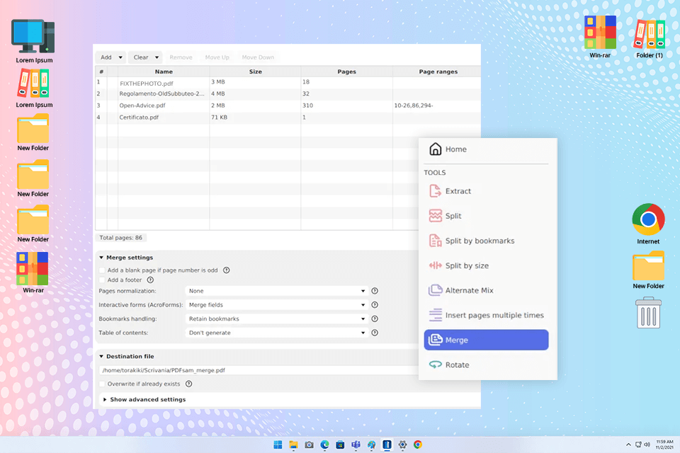 pdfsam pdf merge software