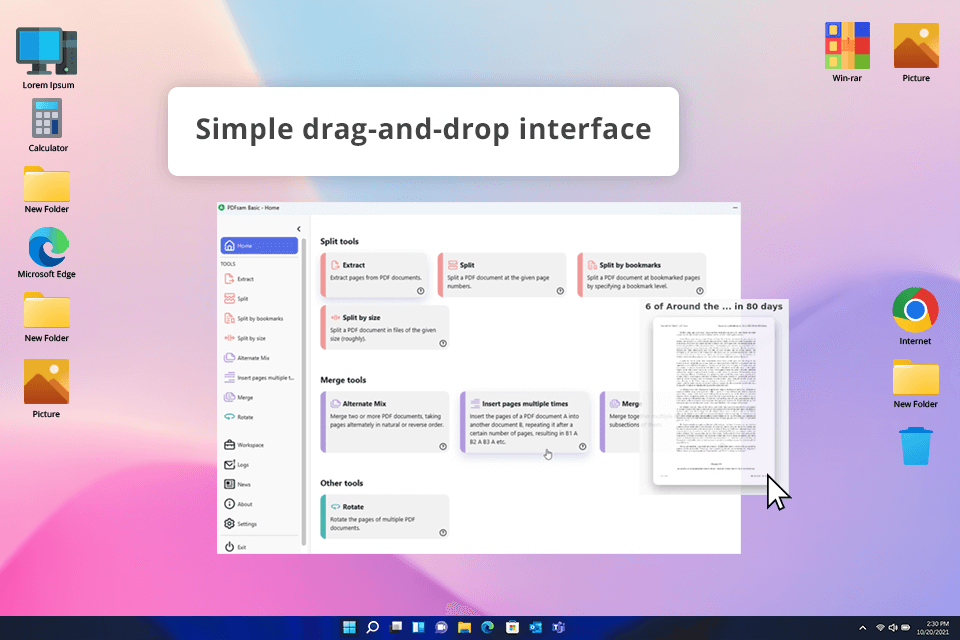 pdfsam pdf reader for windows 11 interface