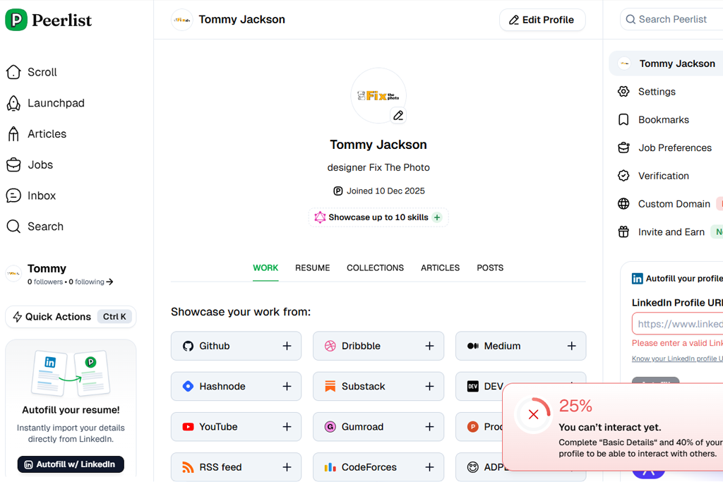 peerlist behance alternative