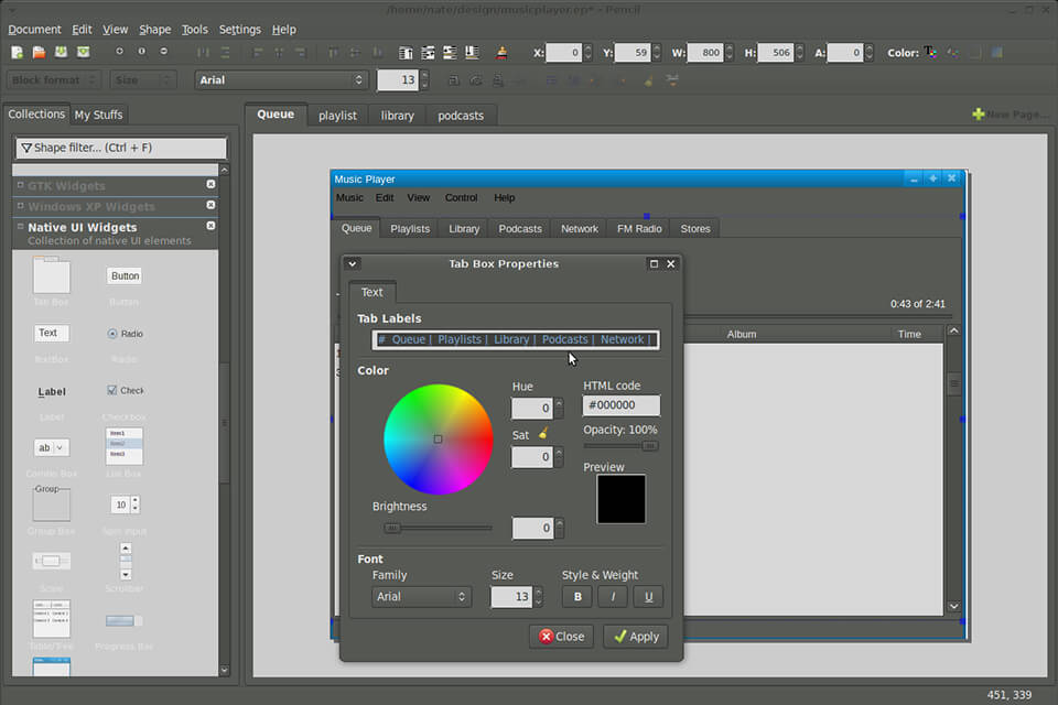 pencil project free wireframe tool interface