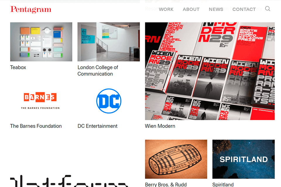 pentagram graphic design company interface