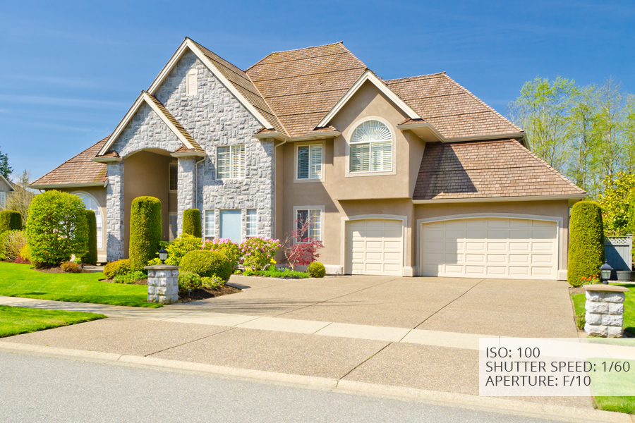 exterior real estate photography camera settings aperture