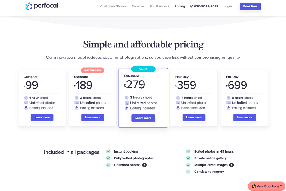 perfocal service price