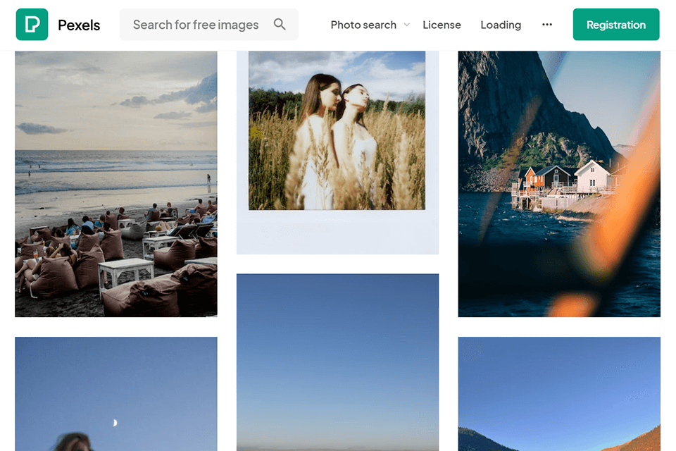 pexel istock alternative interface