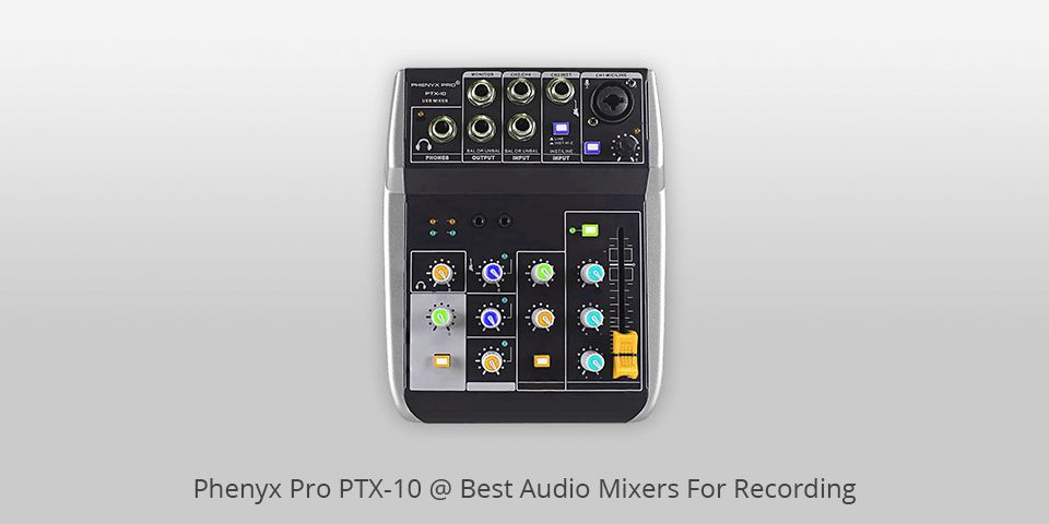 phenyx pro ptx-10 audio mixer for recording