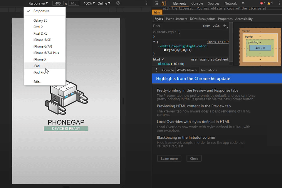 phonegap free app builders interface