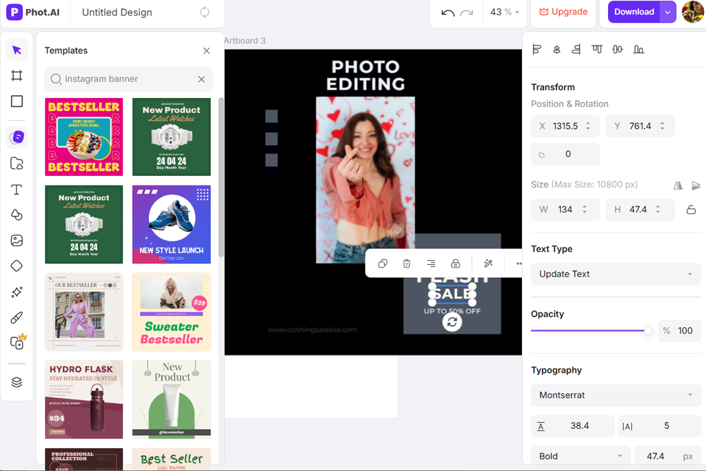 photai instagram banner maker