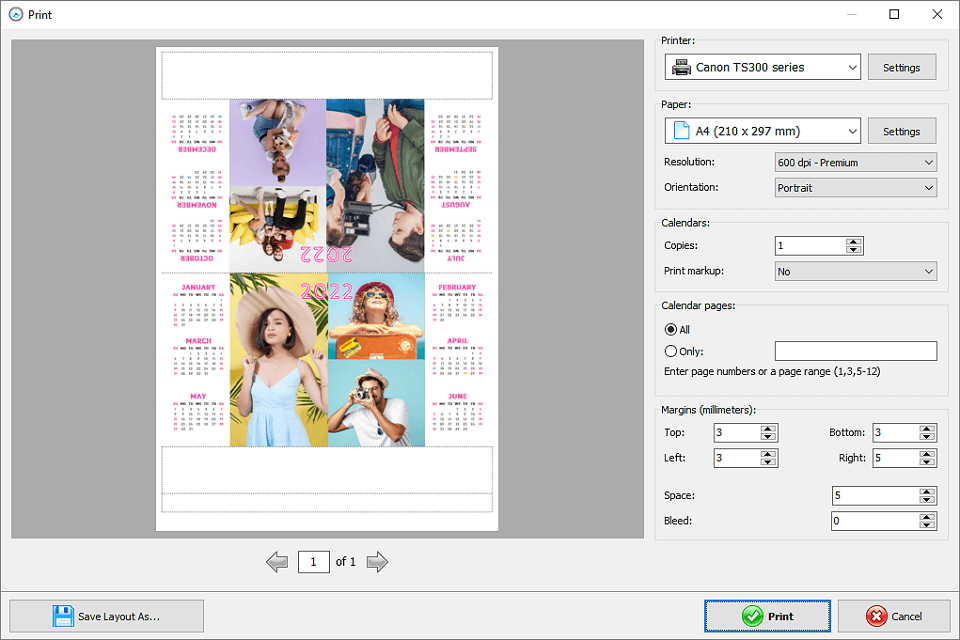 Calendar Creator Print