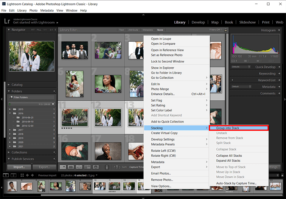 How to Stack Images in Lightroom