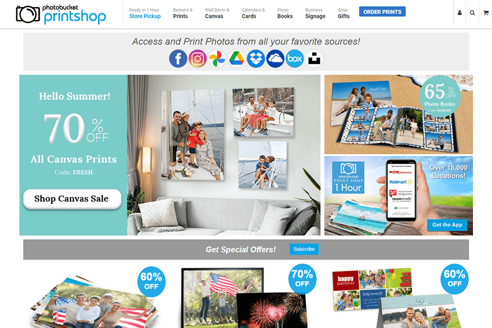 photobucket print shop interface