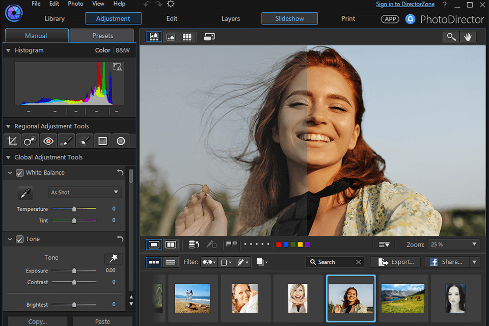 photodirector essential واجهة بديلة مجانية lightroom