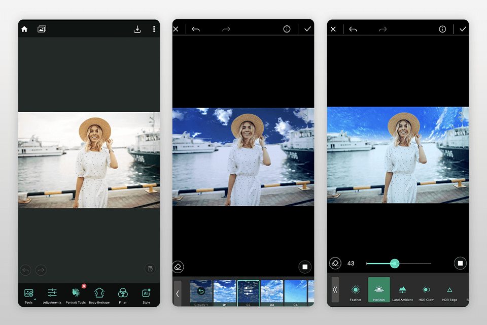 photodirector sky replacement app interface