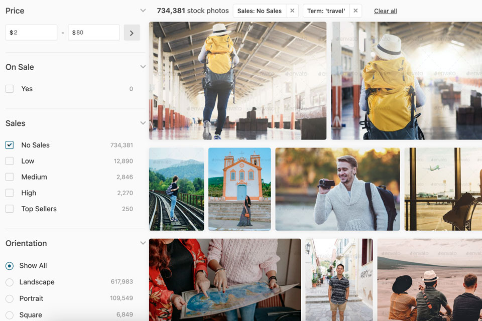 photodune shutterstock alternative interface