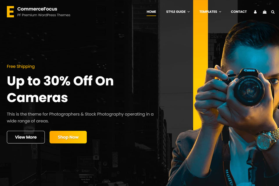 photofocus free wordpress theme for portfolios