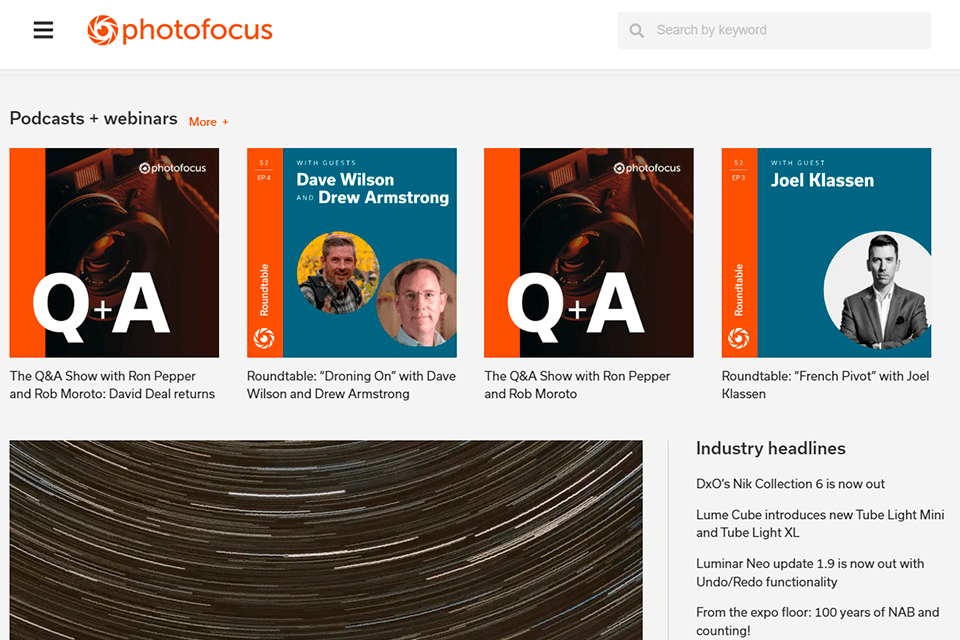 photofocus photography blog interface