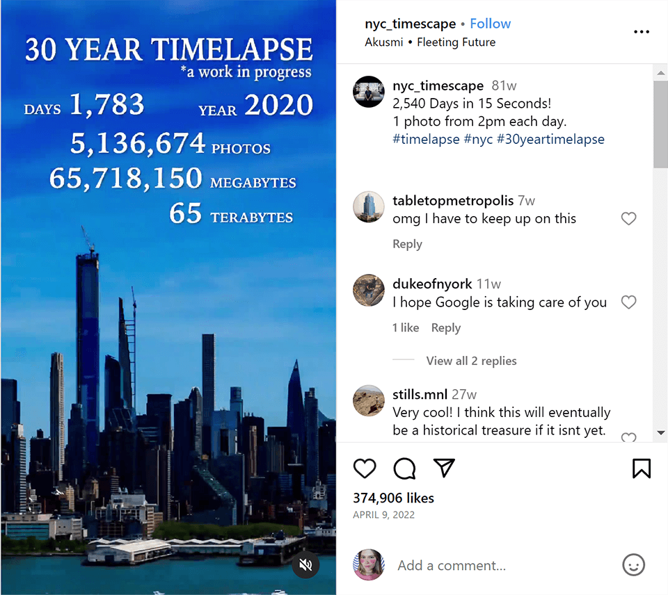 photography facts the longest time-lapse project