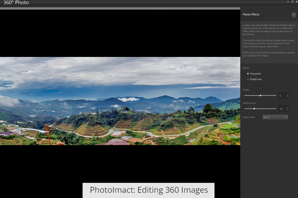 تعديل الصور بزاوية 360 صورة