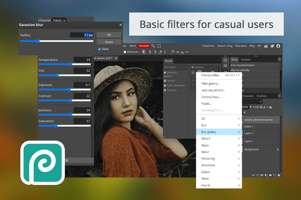 photopea filters