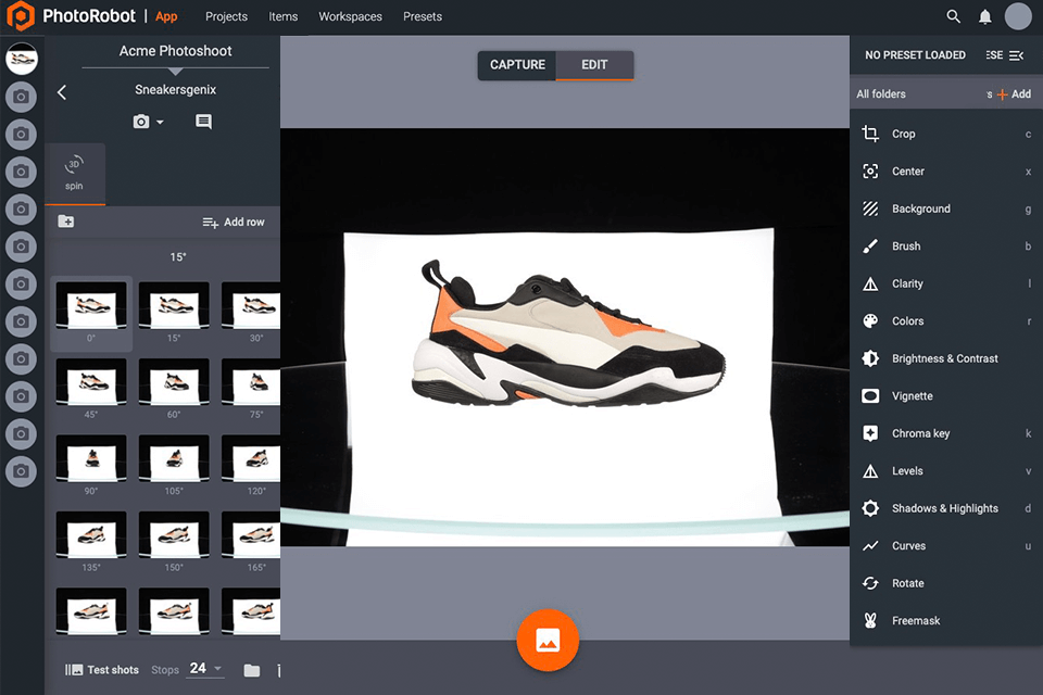 photorobot delivery management software dashboard