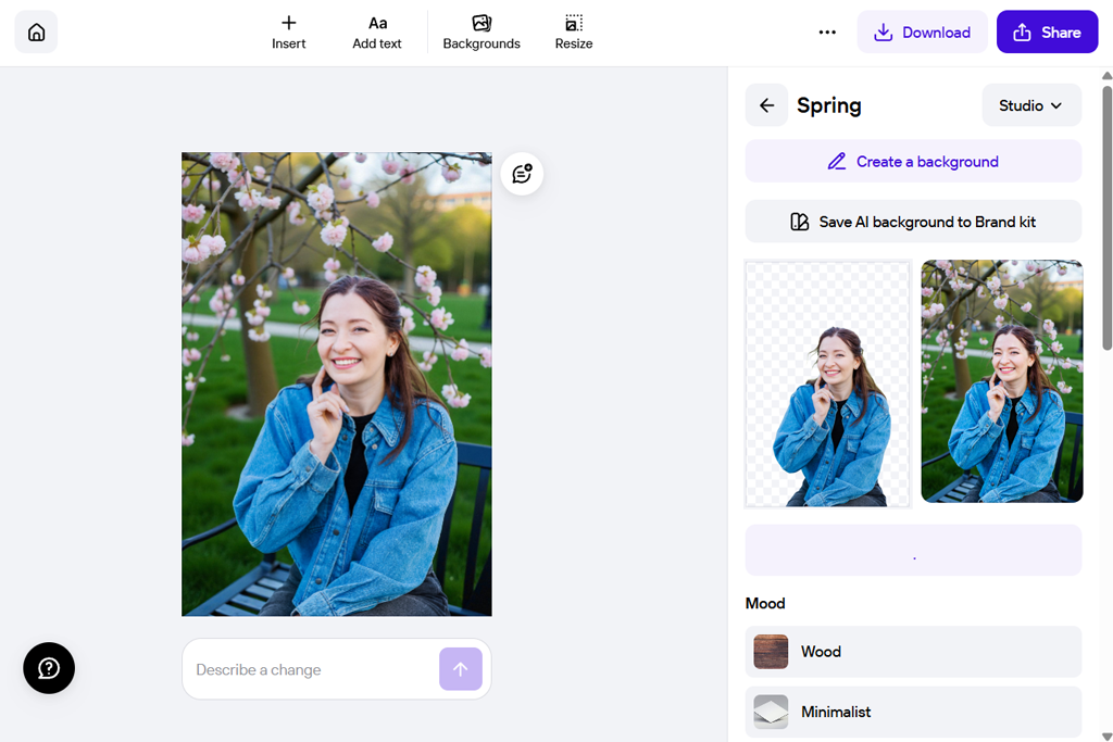 photoroom ai background generator