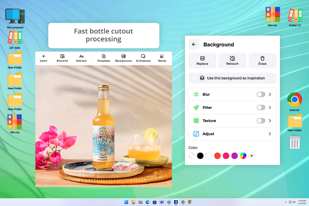 photoroom bottle mockup generator