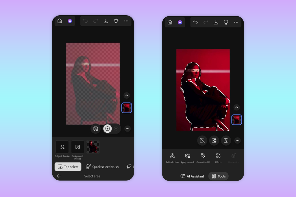 photoshop app on android smart selection
