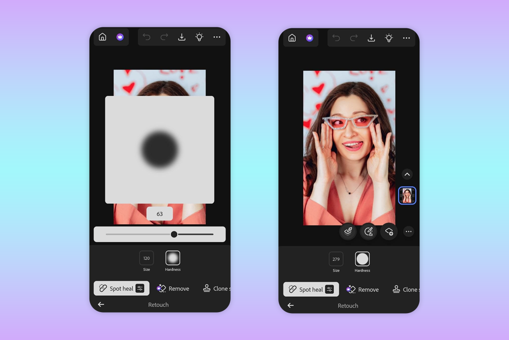 photoshop app on android spot heal