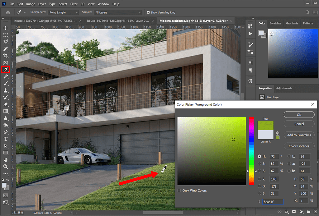 photoshop architectural rendering color sampling