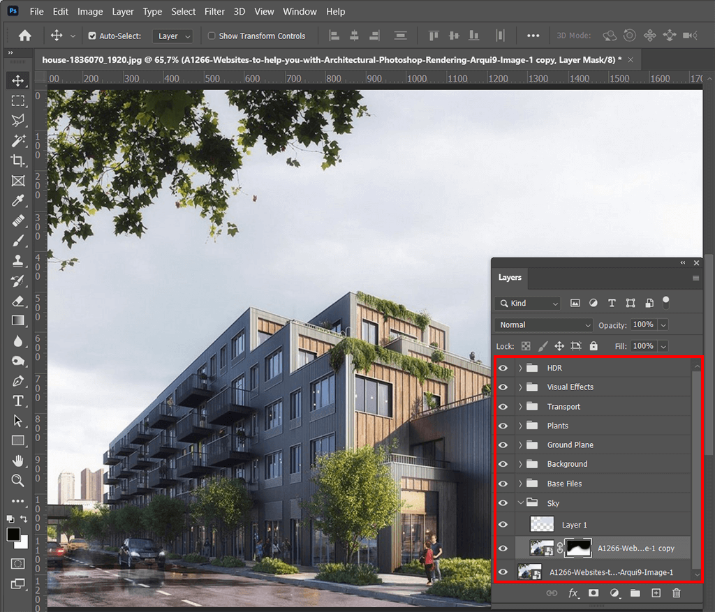 architectural visualization photoshop action download