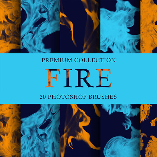 banner ps brushes realistic fire